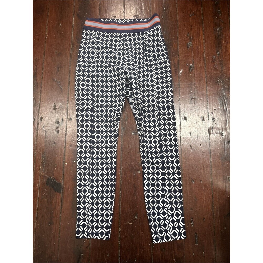 Lou & Grey Work out leggings Blue & White Geometric Small Athleisure Yoga